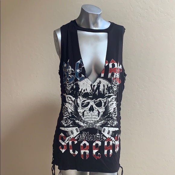 Fashion Nova Tops - Fashion Nova New Black Scream Size Large